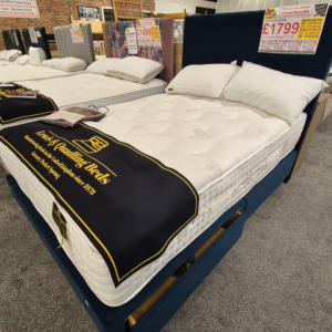 Double Lawrence & Quigley divan bedstead with mattress