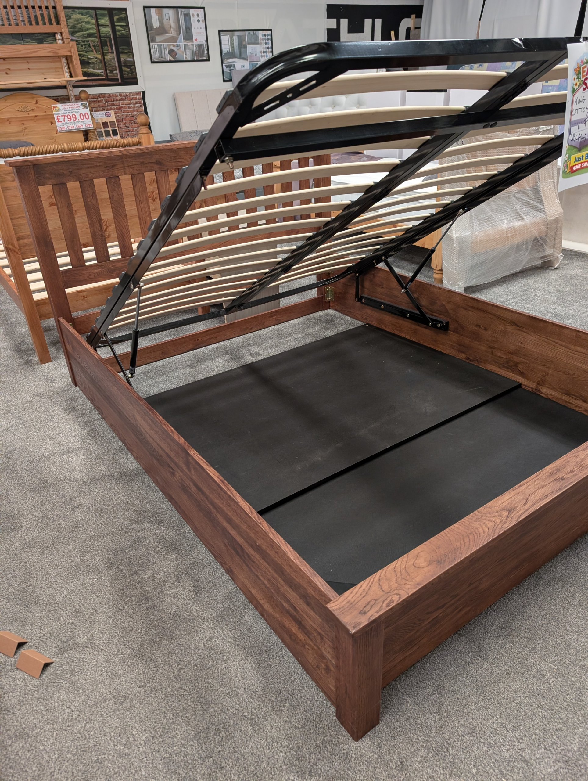 King Size Solid Oak Ottoman